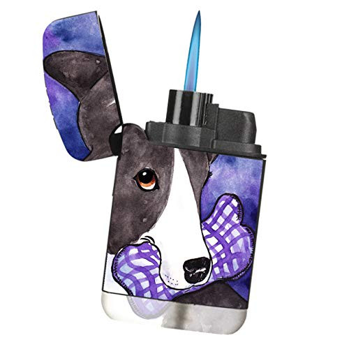 Sunshine Cases Blue Shar Pei Pirate Art by Denise Every Matte Black Rubber Grip Flameless Turbo Pocket Lighter