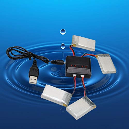 Accessories 4 in 1 USB 3.7V Battery Charger Cable for RC Drone Quad-Copter Accessories Quadcopter Spare Parts - -Color- White-