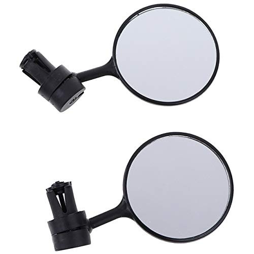 Safe Rearview Mirror 2Pcs Bicycle Mirror Handlebar Rearview Mirror Wide Angle 360 Degree Rotate for Mountain Bike Bicycle Cycling Accessories -Color - Black-