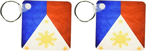 3dRose Philippines Flag - Key Chains, 2.25 x 4.5 inches, set of 2 -kc-28282-1-