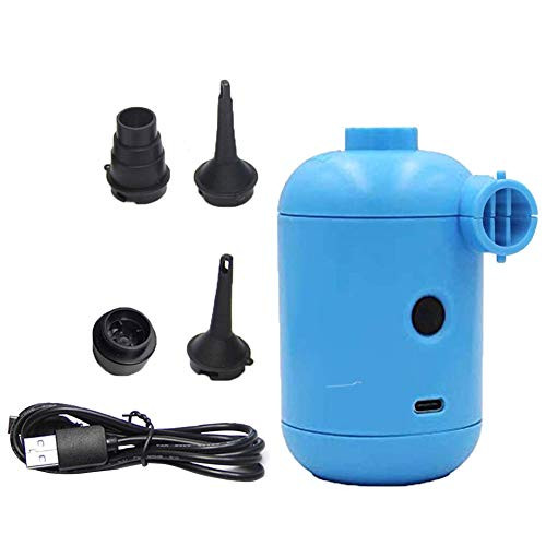 Air Inflatable Pump Portable USB Electric Air Pump for Inflatable Airbed Inflatable Pool Air Mattress Outdoor Camping Bed Blue