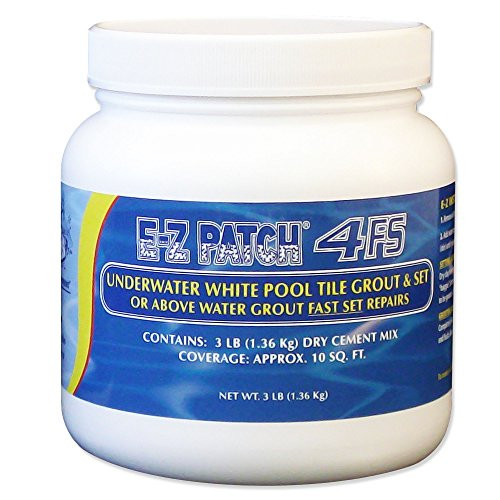 E-Z Patch 4 Fast Set Underwater or Above Water White Pool Tile Grout Repair Kit - 3 Pounds