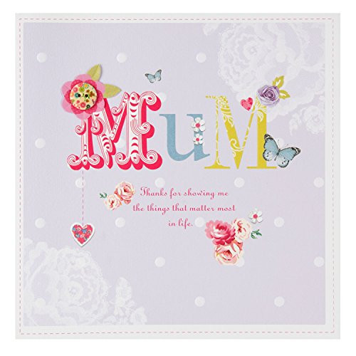 Hallmark Mother's Day Card 'Mum Contemporary Button' - Large Square