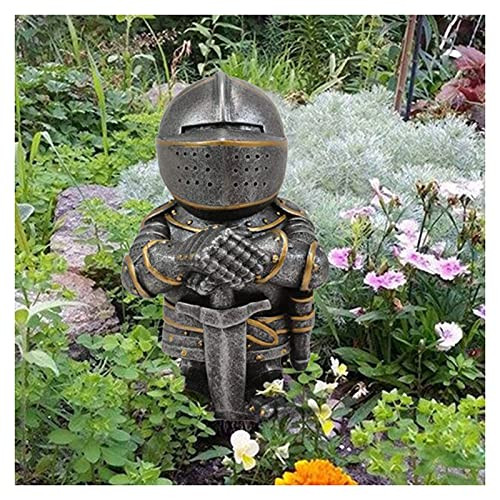 Knight Gnomes Guard - 1/8pcs Resin Desktop Ornament Sculpture Soldier Miniature Figure Collection Home Decor, Garden Gnome Statue, Suit of Armor Miniature European Knights Sculpture Decor