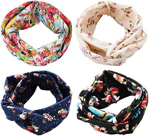 4 Pack Women Headband Boho Floal Style Criss Cross Head Wrap Hair Band 4 Pack Women Headband Boho Floal Style Criss Cross Head Wrap Hair Band