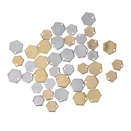 EXCEART 40pcs Stamping Blank Tags Blank Stamping Tags Pendants Charms for Bracelet Necklace Jewelry Making Craft
