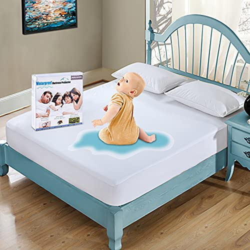 Twin Mattress Protector Waterproof Mattress Pad Cover Breathable Noiseless Deep Pocket Bed Mattress Cover for 6-14" Pad - Soft Washable Vinyl Free -Twin- Twin Mattress Protector Waterproof Mattress Pad Cover Breathable Noiseless Deep Pocket Bed Mattress Cover for 6-14" Pad - Soft Washable Vinyl Free -Twin-