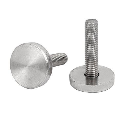 Aexit Glass Mirror Nails, Screws  and  Fasteners 304 Stainless Steel Round Screw Cap Nails Silver Tone Nut  and  Bolt Sets M6x25mm 2pcs