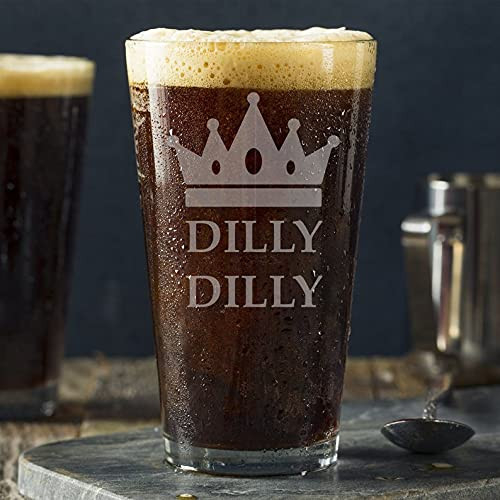 Beer Glass Beer Mug Pint Glass Dilly Dilly Pint Glass Laser Engraved Father's Day Gift Groomsman Gift Christmas Gift Idea