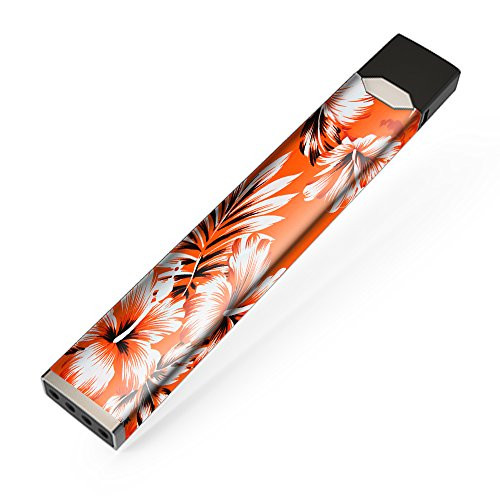 Skin Decal Vinyl Wrap for JUUL Vape stickers skins cover / Orange Tropical Hibiscus Flowers