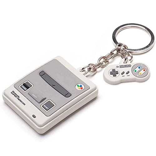 Nintendo Keyring Keychain Snes Console 3D Rubber Official Grey
