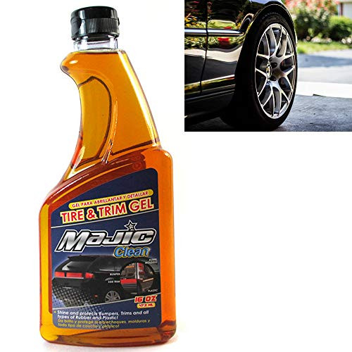 Tire Trim Shine Gel Polish Plastic Rubber Wipe Cleaning Auto Car Wheels 16oz New