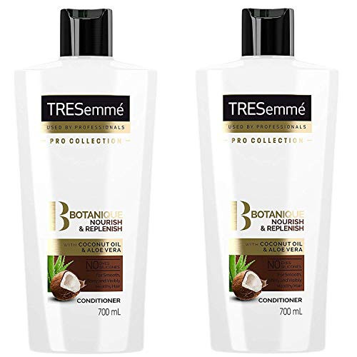 Tresemme Botanique Nourish  plus Replenish Conditioner, Coconut Oil and Aloe Vera - 24 Fl Oz / 700 mL x 2 Pack