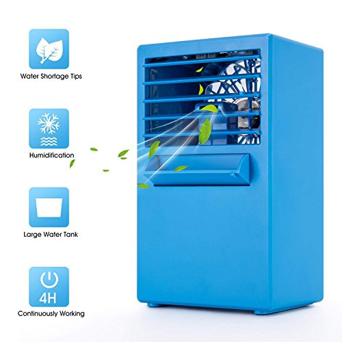 WeekStar Portable Air Conditioner Fan, Personal Space Air Cooler Small Desktop Fan Compact Super Quiet Desktop Cooling Fan Mini Evaporative Air Circulator Cooler Humidifier