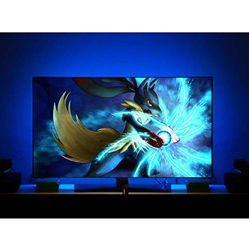 TV LED Backlight for 70 75 80 82 Inch TV Lights, USB TV Bias Lighting Behind HDTV Ambient Light LED Strip, Cover 4/4 Sides of TV, No Dark Spot, RF Remote Controls 20 Colors