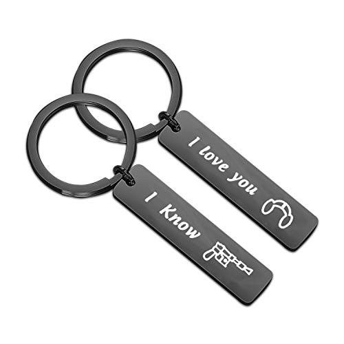 TGBJE I Love You I Know Keychain Set Couple Keychain Anniversary Gift Movie Fans Gifts -black i love you set-