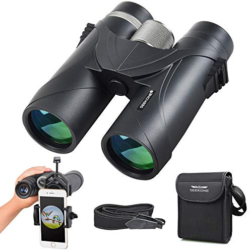 SEEKONE 10x42 Roof Prism Binoculars for Adults, HD Professional Compact Binoculars Low Light Night Vision for Bird Watching Travel Stargazing Hunting Concerts Sports Events-BAK4 Prism FMC Lens