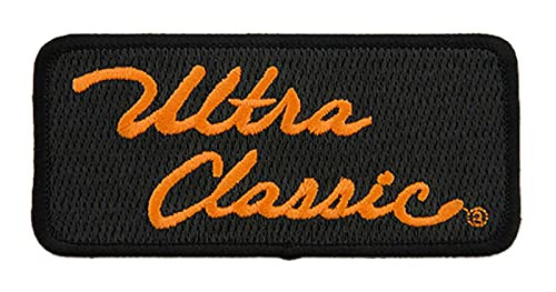 Harley-Davidson 4in Embroidered Ultra Classic Emblem Sew-On Patch - Black/Orange