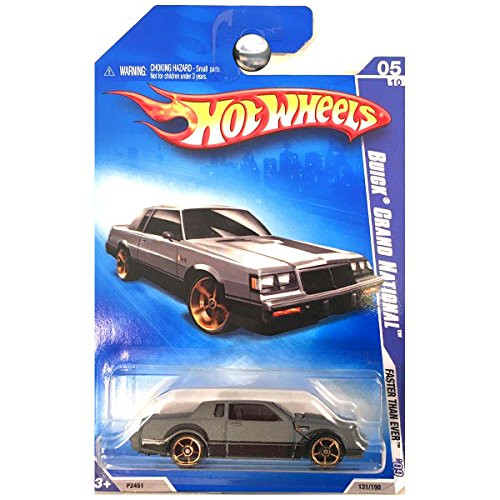 Hot Wheels 2009 05 of 10 gray BUICK GRAND NATIONAL faster then ever '09 131/190 1-64 Scale Die-cast Collectible Car