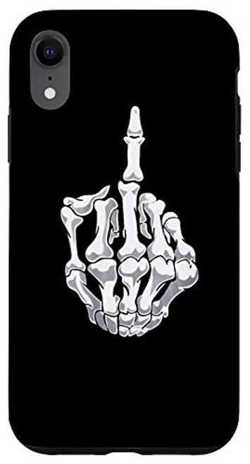 iPhone XR Middle Finger Skeleton Hand Funny F Off Black Case iPhone XR Middle Finger Skeleton Hand Funny F Off Black Case
