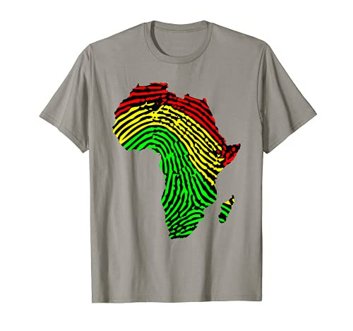 Africa DNA Fingerprint Continent Map - African Tricolor T-Shirt Africa DNA Fingerprint Continent Map - African Tricolor T-Shirt