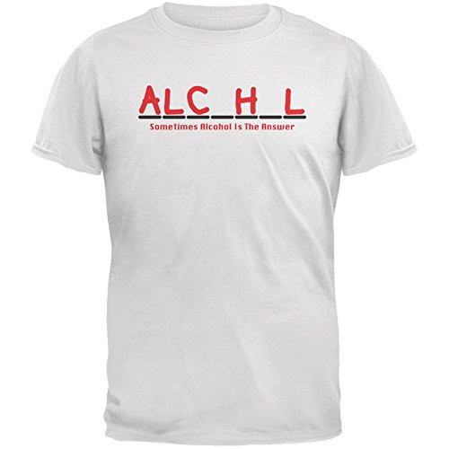 Old Glory Sometimes Alcohol is The Answer White Adult T-Shirt - Large