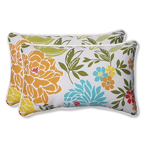 Pillow Perfect Outdoor Spring Bling Rectangular Throw Pillow, Multicolored, Set of 2