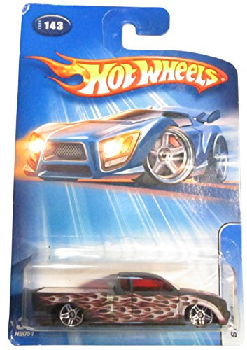 2005-143 Steel Flame PR-5 Wheels Flat Black Collectible Collector Car Mattel Hot Wheels