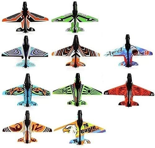 Catapult Plane,Bubble Catapult Plane Toy,Shooting Game Toy,One-Click Ejection Model Foam Airplane,Glider Airplane Launcher with 4 Foam Airplane Gift for Outdoor Sport Toys Birthday Party -10 Planes-