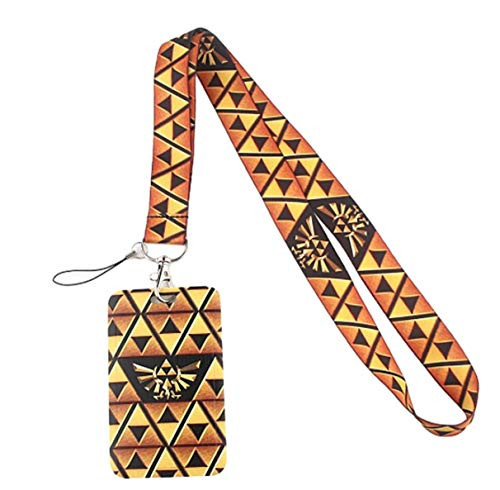 Legend of Zelda Triforce Logo All Over Print Lanyard with ID Holder Keychain