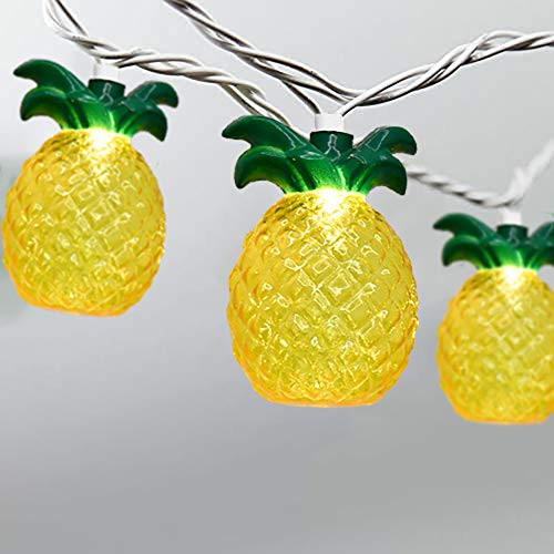 8.5Ft Pineapple Lights with 10 Pineapple Lights Mini Incandescent Outdoor String Lights, Summer Beach Themed  and  Tropical Party Decor, UL Listed for Indoor  and  Outdoor Use, IP44 Waterproof- White Wire