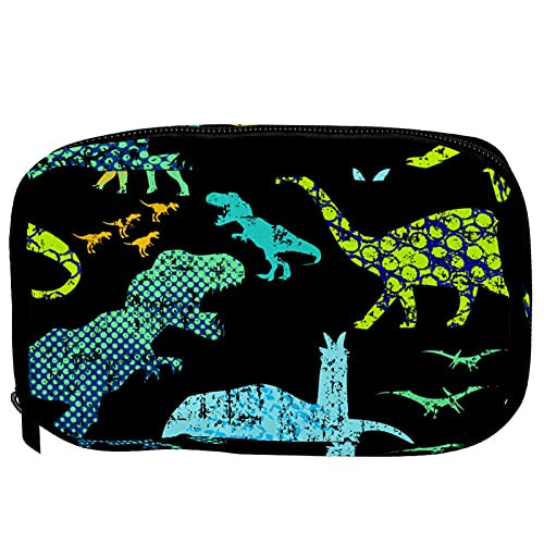 Inhomer Toiletry Bags for Women Dinosaur Black Travel Cosmetic Makeup Pouch Handy Pencil Cases Inhomer Toiletry Bags for Women Dinosaur Black Travel Cosmetic Makeup Pouch Handy Pencil Cases