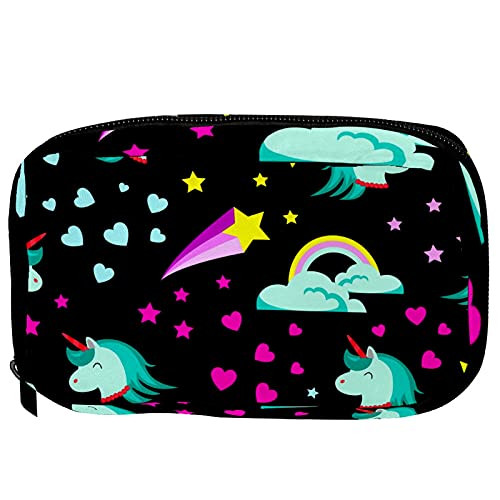 Inhomer Toiletry Bags for Women Unicorn Black Travel Cosmetic Makeup Pouch Handy Pencil Cases Inhomer Toiletry Bags for Women Unicorn Black Travel Cosmetic Makeup Pouch Handy Pencil Cases