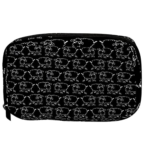 Inhomer Toiletry Bags for Women Cute Simple Black Sheep Pattern Travel Cosmetic Makeup Pouch Handy Pencil Cases Inhomer Toiletry Bags for Women Cute Simple Black Sheep Pattern Travel Cosmetic Makeup Pouch Handy Pencil Cases