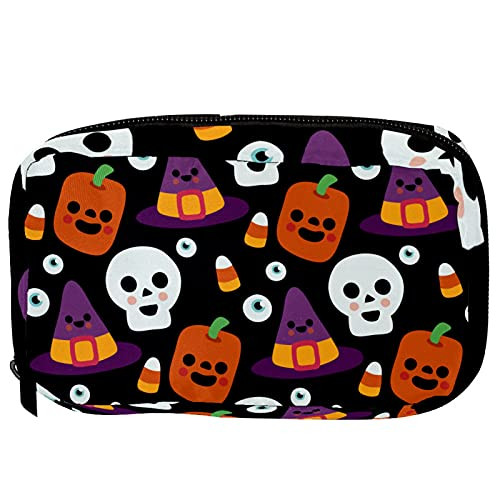 Inhomer Toiletry Bags for Women Halloween Skull Black Travel Cosmetic Makeup Pouch Handy Pencil Cases Inhomer Toiletry Bags for Women Halloween Skull Black Travel Cosmetic Makeup Pouch Handy Pencil Cases