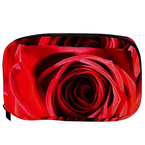 Inhomer Toiletry Bags for Women Red Rose Blossom Flower Travel Cosmetic Makeup Pouch Handy Pencil Cases Inhomer Toiletry Bags for Women Red Rose Blossom Flower Travel Cosmetic Makeup Pouch Handy Pencil Cases