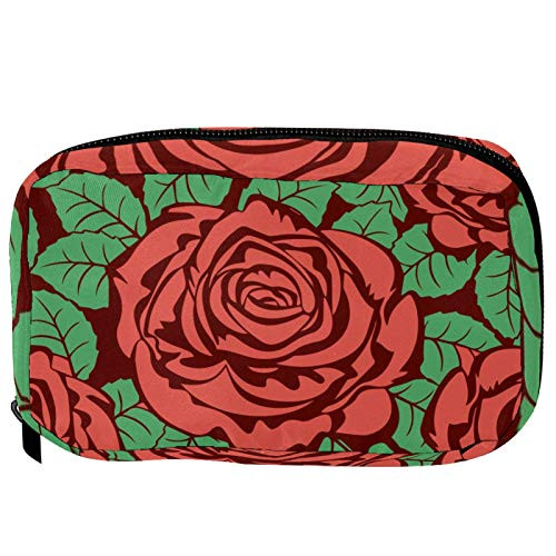 Inhomer Toiletry Bags for Women Red Rose Travel Cosmetic Makeup Pouch Handy Pencil Cases Inhomer Toiletry Bags for Women Red Rose Travel Cosmetic Makeup Pouch Handy Pencil Cases