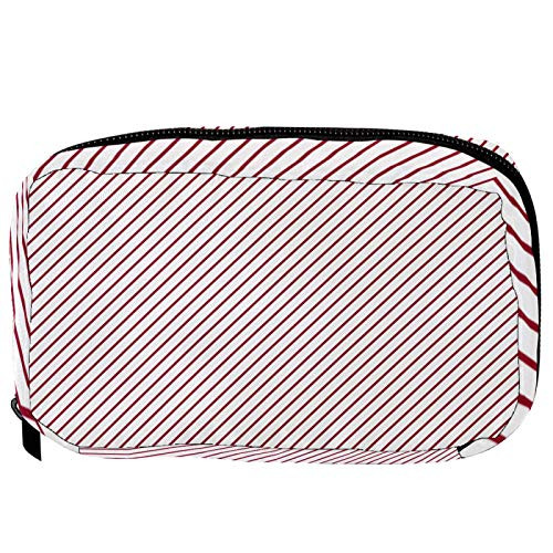 Inhomer Toiletry Bags for Women Red Stripe Travel Cosmetic Makeup Pouch Handy Pencil Cases Inhomer Toiletry Bags for Women Red Stripe Travel Cosmetic Makeup Pouch Handy Pencil Cases