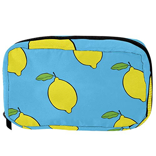 Inhomer Toiletry Bags for Women Fruit Lemons Blue Travel Cosmetic Makeup Pouch Handy Pencil Cases Inhomer Toiletry Bags for Women Fruit Lemons Blue Travel Cosmetic Makeup Pouch Handy Pencil Cases