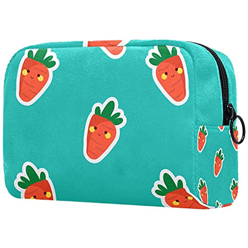 Carrot Pattern Portable Makeup Bags Printed Cosmetic Bag,Cosmetic Bag for Women Travel Cosmetic Bag Makeup Pouch Bag Toiletry Bag