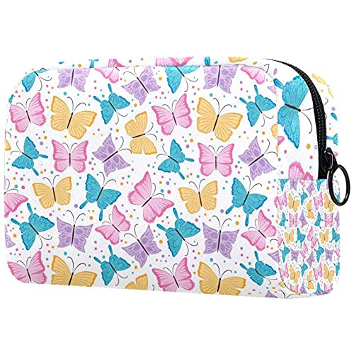 Butterflies Pattern Portable Makeup Bags Printed Cosmetic Bag,Cosmetic Bag for Women Travel Cosmetic Bag Makeup Pouch Bag Toiletry Bag