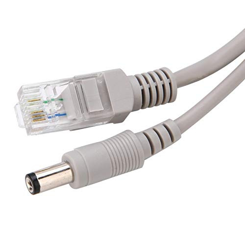 Liyeehao RJ45 plusDC, 1 X Rj-45 - Male Cat 5 Cable, 2.1X5.5Mm Power Male Two-in-One for 10Mbps/100Mbps Network Professional Use IP Cameras Nvr System-10M-