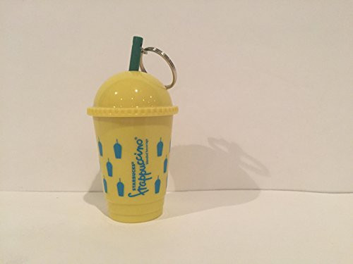 Starbucks Limited Edition Summer 2016 Frappuccino Key Chain, Yellow w/Blue
