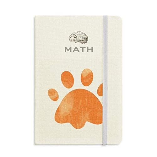 Orange Paw Print Cat Footprint Animal Math Notebook Classic Journal Diary A5