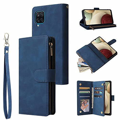 LBYZCASE Phone Case for Galaxy A42 5G,Samsung A42 5G Wallet Case,Luxury Folio Flip Leather Cover-Zipper Pocket--Wrist Strap--Kickstand- for Samsung Galaxy A42 5G -Blue- LBYZCASE Phone Case for Galaxy A42 5G,Samsung A42 5G Wallet Case,Luxury Folio Flip Leather Cover-Zipper Pocket--Wrist Strap--Kickstand- for Samsung Galaxy A42 5G -Blue-