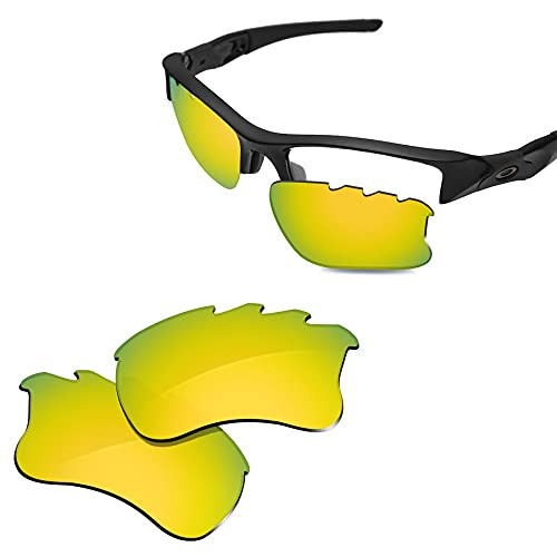 Glintbay 100 percent Precise-Fit Replacement Sunglass Lenses for Oakley Flak Jacket XLJ Vented - Polarized 24K Gold Mirror