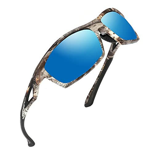 Camo Polarized Sports Sunglasses for Men Women ,with Unbreakable TR90 Frame for Cycling Baseball Running Driving Sun Glasses