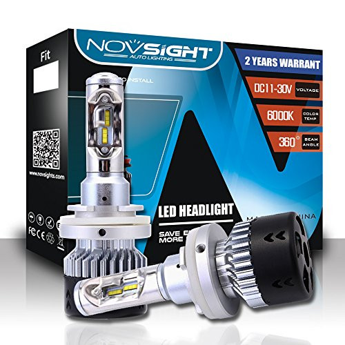 H15 Car Headlight Bulbs Conversion Kits,Nighteye-A385-N7 70W 10000LM 6000K Cool White CSP CREE LED Automotive Driving Headlight Bulbs (Pack of 2)- 3 Year Warranty