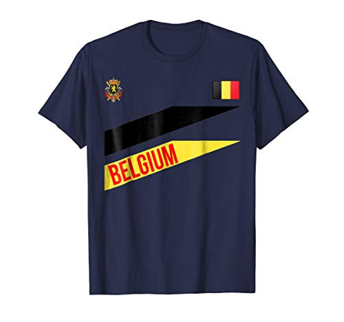 Belgium Jersey Flag-Soccer-Travel-Football T Shirt Belgium Jersey Flag-Soccer-Travel-Football T Shirt