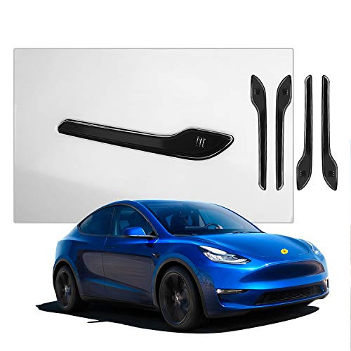 CDEFG Door Handle Wrap for Tesla Model 3 Model Y- Car Door Door Handle Cutouts Decal Kit Tesla Model 3 Model Y Exterior Accessories -4PCS- -Gloss Black-